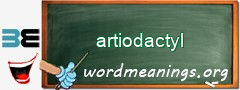 WordMeaning blackboard for artiodactyl